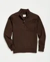 Billy Reid Double Knit Half-zip Pullover In Brown
