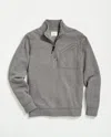 Billy Reid Quilted Half Zip In Grey