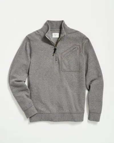 Billy Reid Quilted Half Zip In Grey
