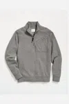 Billy Reid Quilted Half Zip In Medium Grey In Grey