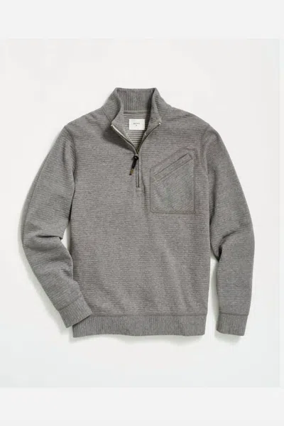 Billy Reid Quilted Half Zip In Medium Grey