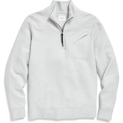 Billy Reid Quilted Half Zip Pullover In Beach Blue