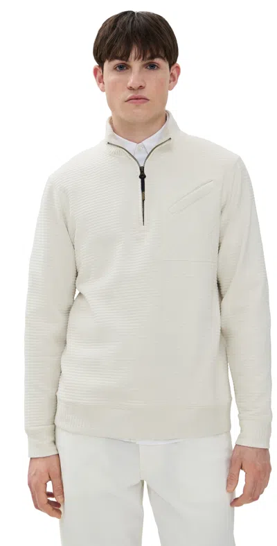 Billy Reid Quilted Half Zip Tinted White