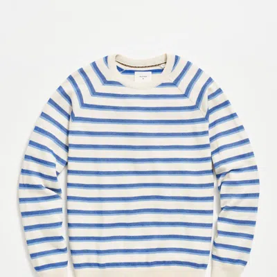 Billy Reid Raglan Stripe Sweater In Blue