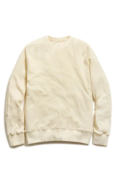 Billy Reid Rib Crinkle Cotton Sweatshirt In Neutral