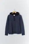Billy Reid Rib Hoodie Pullover In Flint Grey