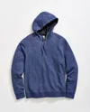Billy Reid Rib Hoodie Pullover In Denim Blue