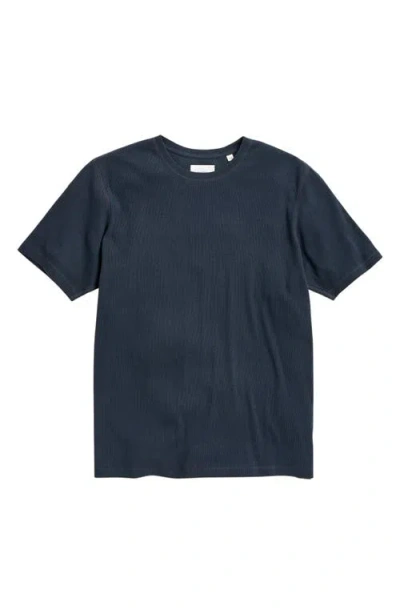 Billy Reid Ribbed Cotton T-shirt In Carbon Blue