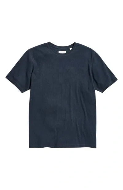 Billy Reid Ribbed Cotton T-shirt In Blue