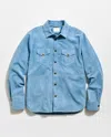 Billy Reid Savoy Featherweight Suede Workshirt In Multi