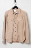 Billy Reid Savoy Suede Workshirt In Light Tan