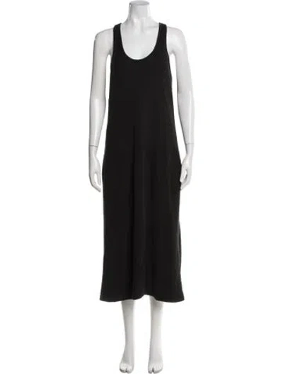 Pre-owned Billy Reid Scoop Neck Midi Length Dress In Black