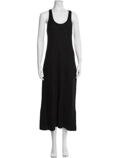Pre-owned Billy Reid Scoop Neck Midi Length Dress In Black