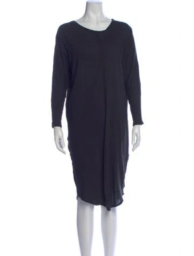 Pre-owned Billy Reid Scoop Neck Midi Length Dress In Blue