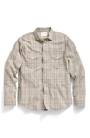 Billy Reid Melange Plaid Scout Shirt In Neutral