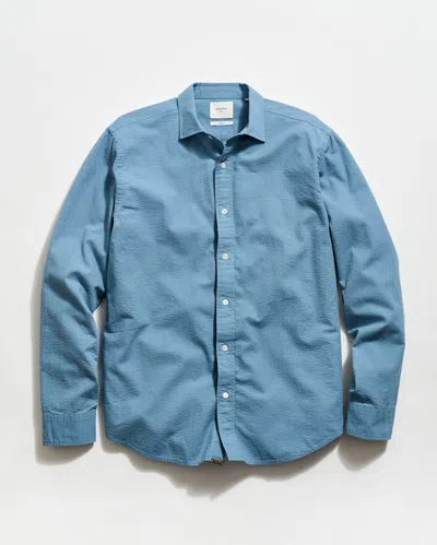 Billy Reid Seersucker Cedar Shirt In Blue