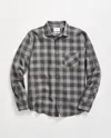 Billy Reid Shadow Plaid John T Shirt In Grey Melange