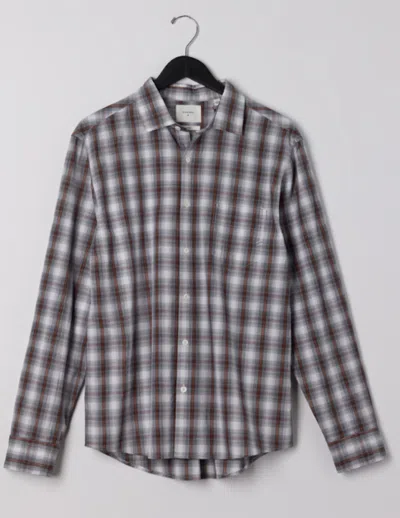 Billy Reid Shadow Plaid Pickwick Shirt In Dark Blue/multi