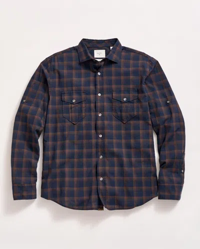 Billy Reid Shadow Plaid Scout Shirt In Blue