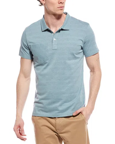 Billy Reid Shadow Stripe Polo Shirt In Blue