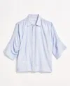 Billy Reid Shirred Sleeve Blouse In Pebble Blue