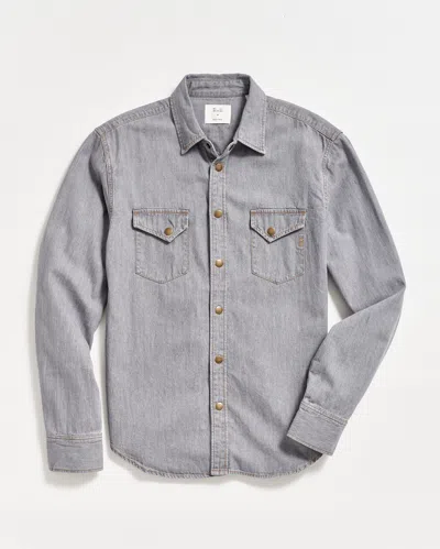 Billy Reid Shoals Denim Shirt In Grey