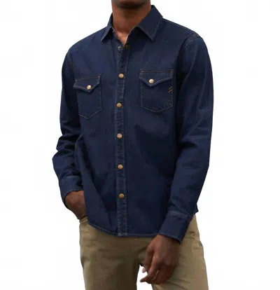 Billy Reid Shoals Denim Shirt In Double Dye