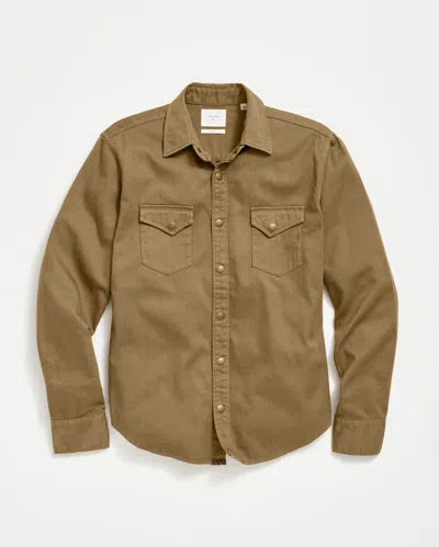 Billy Reid Shoals Twill Shirt In Green