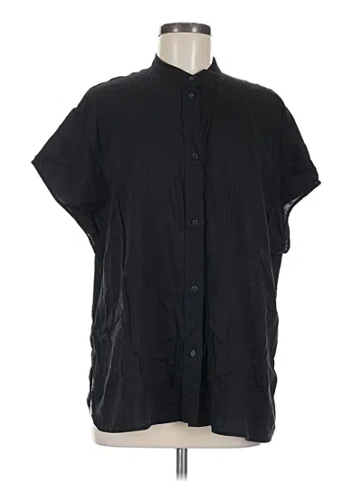 Pre-owned Billy Reid Short Sleeve Blouse In Black