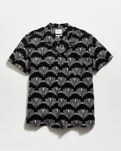 Billy Reid Short Sleeve Botanical Jacquard Camp Shirt
