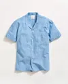 Billy Reid Short Sleeve Chambray Camp Shirt In Light Chambray