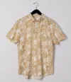 Billy Reid Short Sleeve Textural Poppy Treme Shirt In Tinted White