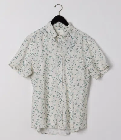 Billy Reid Short Sleeve Hatch Linen Treme Shirt - Tropic Blue