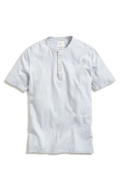 Billy Reid Short Sleeve Hemp & Cotton Henley In Gray