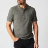 Billy Reid Short Sleeve Hemp Cotton Henley In Grey