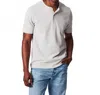 Billy Reid Short Sleeve Hemp Cotton Henley Tee In Silver In White