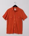 Billy Reid Short Sleeve Hemp Cotton Knit Shirt In Pebble