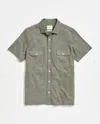 Billy Reid Short Sleeve Hemp Cotton Knit Shirt In Grey