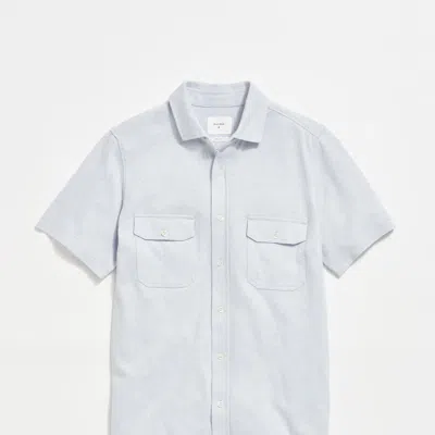 Billy Reid Short Sleeve Hemp Cotton Knit Shirt In White