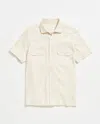 Billy Reid Short Sleeve Hemp Cotton Knit Shirt In White