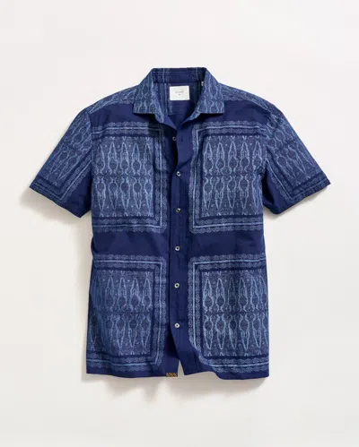 Billy Reid Short Sleeve Indigo Treme Shirt In Blue