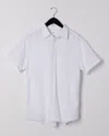 Billy Reid Short Sleeve Jacquard Cypress Shirt In White