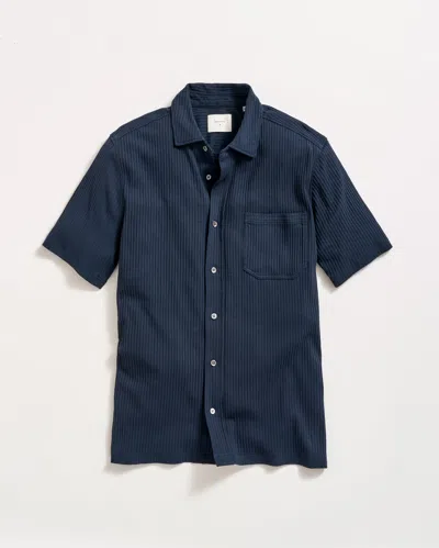 Billy Reid Short Sleeve Knit Treme Shirt In Blue