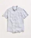 Billy Reid Short Sleeve Linen Tuscumbia Shirt Button Down In Grey Mist