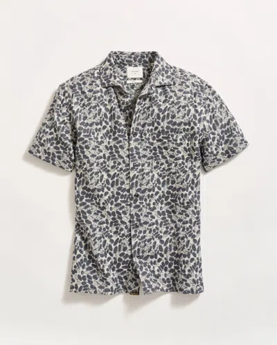 Billy Reid Short Sleeve Pebble Jacquard Treme Shirt In Charcoal/multi
