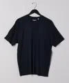 Billy Reid Short Sleeve Rib Crew In Tinted White