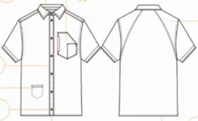 Billy Reid Short Sleeve Selvedge Work Shirt In White/carbon Blue