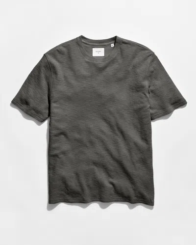 Billy Reid Short Sleeve Slub Tuck Crew In Black