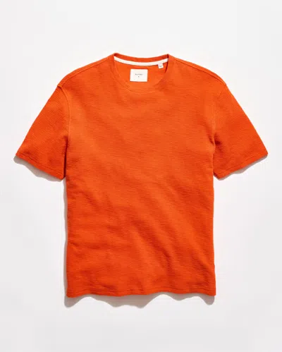 Billy Reid Short Sleeve Slub Tuck Crew In Orange