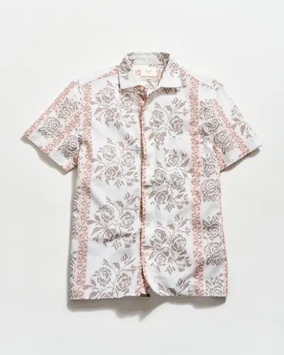 Billy Reid Short Sleeve Textural Tropical Roses Treme Shirt